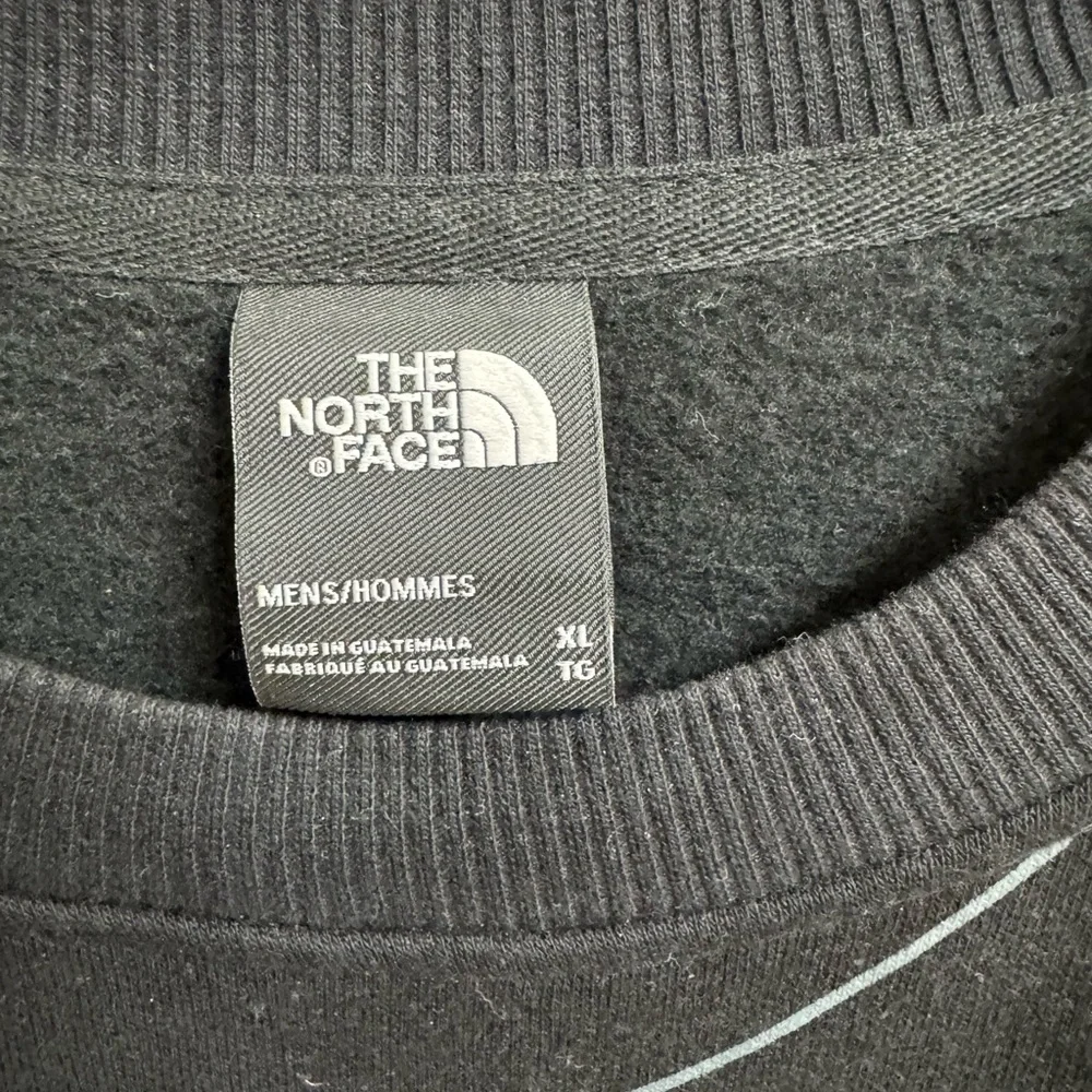 The North Face Black Crewneck Sweatshirt with Gray & White Logo Print
